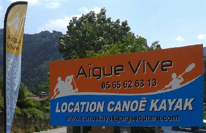 Ou faire du canoë dans les Gorges du Tarn, Aigue Vive