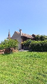 La Fenial, grange aux mille fleurs, vue de la prairie, Edmond Vesy