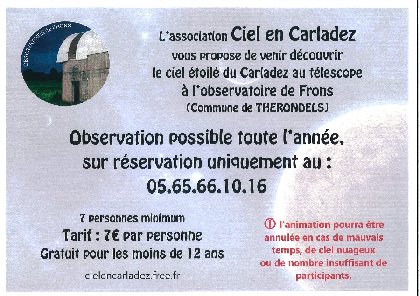 Astronomie - Observatoire de Frons, Office de Tourisme en Aubrac