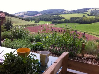 Gîte le Pigeonnier du Brugas la vue sur le vallon , Martine Rouquette-les Gîtes du Brugas