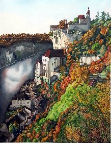 Aquarelle en gîte Mr Ginestet, OFFICE DE TOURISME DE VILLENEUVE D'AVEYRON