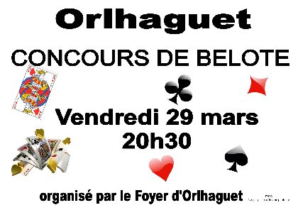Concours de belote du Foyer d'Orlhaguet