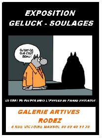 Exposition - le Chat de Geluck dans l'univers de Pierre Soulages, Galerie ARTIVES