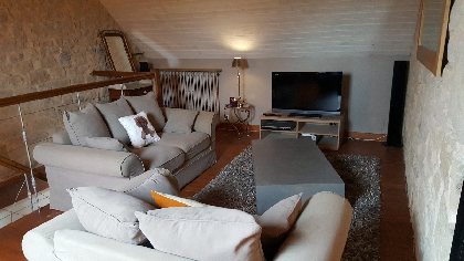 Coin télé gîte L'Ostalet, 