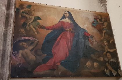 Basilique Notre Dame de Ceignac - tableau de la Vierge, OT Pays Ségali ISSALIS Edith