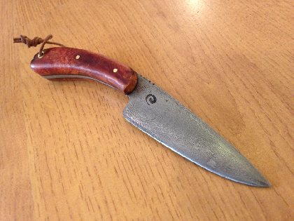 Lame feuilletée avec manche en racine de bruyère, Vitch Forge