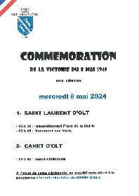 Commémoration de la victoire du 8 mai 1945 à St Laurent d'Olt et Canet d'Olt