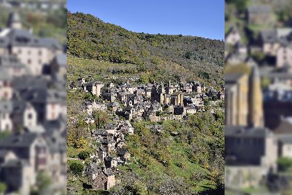 Vue de Conques sur le parcours trail de La Vinzelle , G. Tordjeman -OTCM