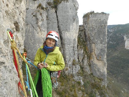 Escalade grande voie, Mélanie et Guillaume Millau Sport Nature