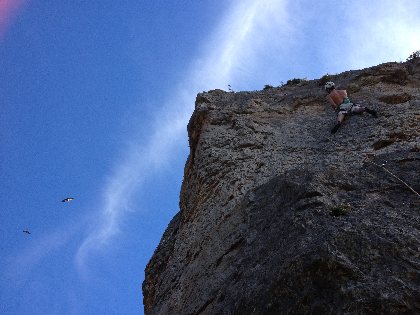 Escalade grande voie, Mélanie et Guillaume Millau Sport Nature