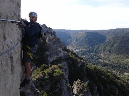 Via Ferrata Liaucous, Mélanie et Guillaume Millau Sport Nature