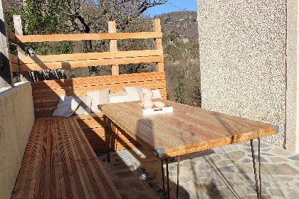 La terrasse de la chambre Air, Les Chambres de la Dourbie