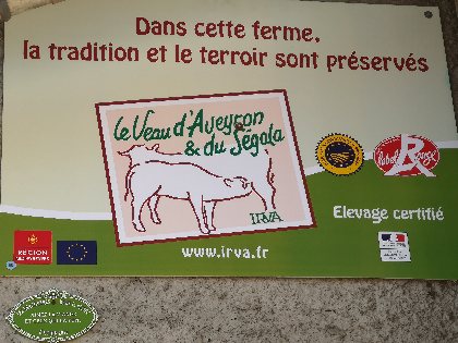 Panneau de ferme de Veau d'Aveyron et du Ségala, IRVA