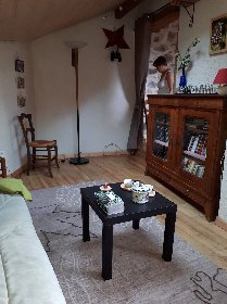 Gîte Jeanne de Toulouse Najac salon, Gîte Menard n°2