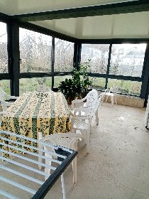 Terrasse couverte coté nord, Maison Calmels