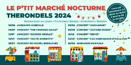 Le p'tit marché nocturne à Thérondels - Concert Michel Belzegues