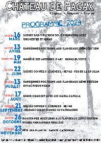 Programme 2024 du Château de Pagax