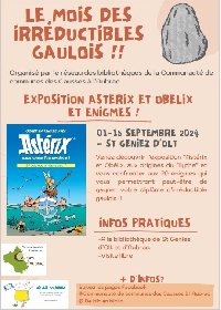 Exposition Astérix et Obélix et énigmes à la bibliothèque de St Geniez d'Olt