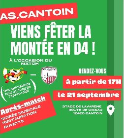 AS. Cantoin vous invite à fêter la montée en division 4